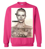 David Bowie Mugshot Shirt Vintage Ziggy Stardust Classic Rock Pop ,v3, Gildan Crewneck Sweatshirt