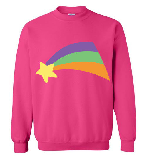 Mabel Pines Shooting Star Rainbow Gravity Falls Cosplay  Gildan Crewneck Sweatshirt