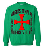 Knights Templar Deus Vult Christus Vincit,v21,Crewneck Sweatshirt