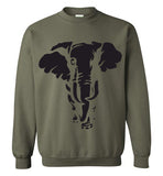 Elephant v2 , Gildan Crewneck Sweatshirt