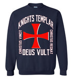 Knights Templar Deus Vult Christus Vincit,v22,Crewneck Sweatshirt