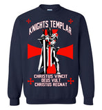Knights Templar - Christus Vincit , Deus Vult , Christus Regnat ,V4,Gildan Crewneck Sweatshirt