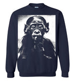 Monkey funny baby chimpanzee face,v2,Crewneck Sweatshirt