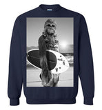 Chewbacca Surfing Star Wars Selfie Retro Vintage Surf , Gildan Crewneck Sweatshirt