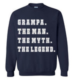 GRAMPA The Man The Myth The Legend v2 , Gildan Crewneck Sweatshirt