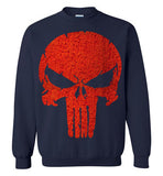 Punisher Skull red,v1,Gildan Crewneck Sweatshirt