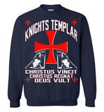 Knights Templar Christus Vincit Deus Vult Christus Regnat ,V16,Crewneck Sweatshirt