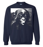 Monkey funny baby chimpanzee face,v1,Crewneck Sweatshirt