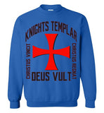 Knights Templar Deus Vult Christus Vincit,v21,Crewneck Sweatshirt