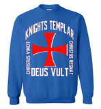 Knights Templar Deus Vult Christus Vincit,v22,Crewneck Sweatshirt