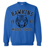 Stranger Things Hawkins Middle School 1983 , v1, Gildan Crewneck Sweatshirt