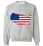 USA Flag 4th Of July Independence Day America Vintage American Flag v3 , Gildan Crewneck Sweatshirt