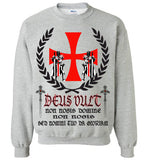 Knights Templar - Deus Vult ,v3,Gildan Crewneck Sweatshirt