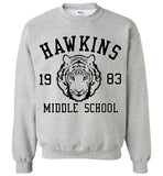 Stranger Things Hawkins Middle School 1983 , v1, Gildan Crewneck Sweatshirt