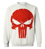 Punisher Skull red,v1,Gildan Crewneck Sweatshirt