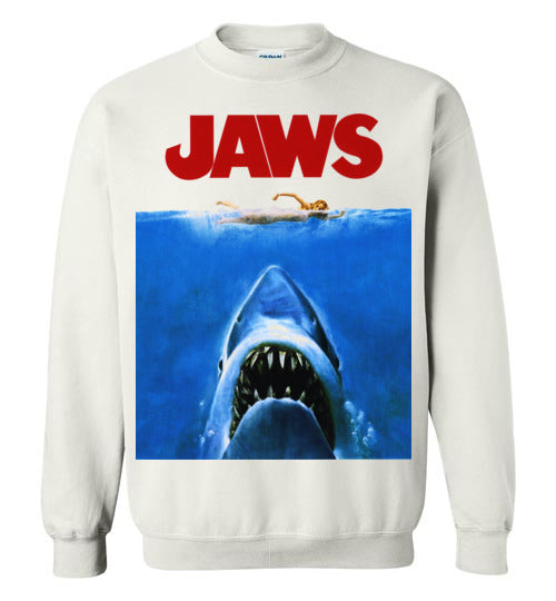 JAWS Movie Steven Spielberg,Shark,Beach,Surfing,v1,Gildan Crewneck Sweatshirt