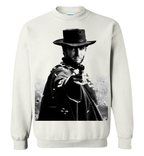 A Fistful of Dollars,Clint Eastwood,Sergio Leone, Spaghetti Western,The Good, the Bad and the Ugly,The Man with No Name,Ennio Morricone,v1,Gildan Crewneck Sweatshirt