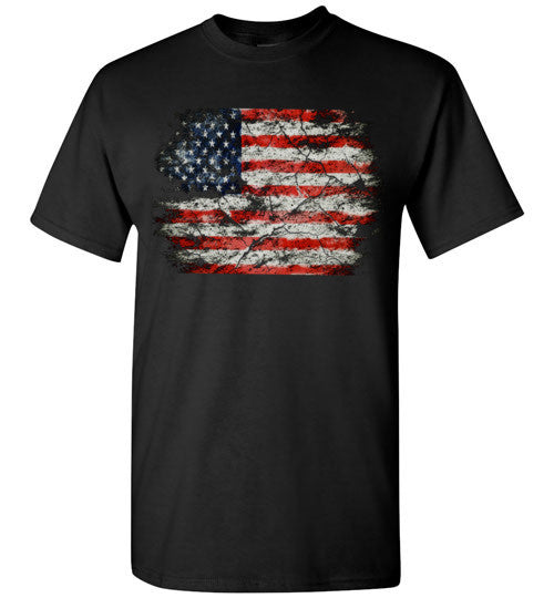 USA Flag Distressed 4th Of July Independence Day America Vintage American Flag v2b , Gildan Short-Sleeve T-Shirt