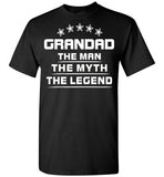 GRANDAD personalized tshirt for men The Man The Myth The Legend T Shirt Father T Shirt Dad T Shirt Tee Shirt Gift Father's Day,Gildan Short-Sleeve T-Shirt