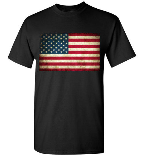 USA Flag Distressed 4th Of July Independence Day America Vintage American Flag v4 , Gildan Short-Sleeve T-Shirt