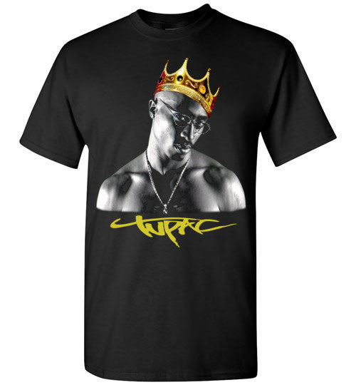 Tupac 2pac Shakur Makaveli Gold Crown Death Row hiphop gangsta Swag Dope, v17, Gildan Short-Sleeve T-Shirt
