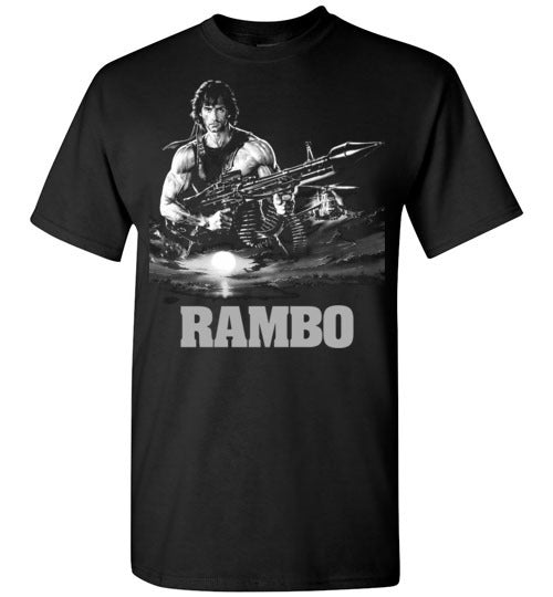 Rambo,Sylvester Stallone,John Rambo, Vietnam War veteran,Army Special Forces soldier,guerrilla warfare,v1,Gildan Short-Sleeve T-Shirt