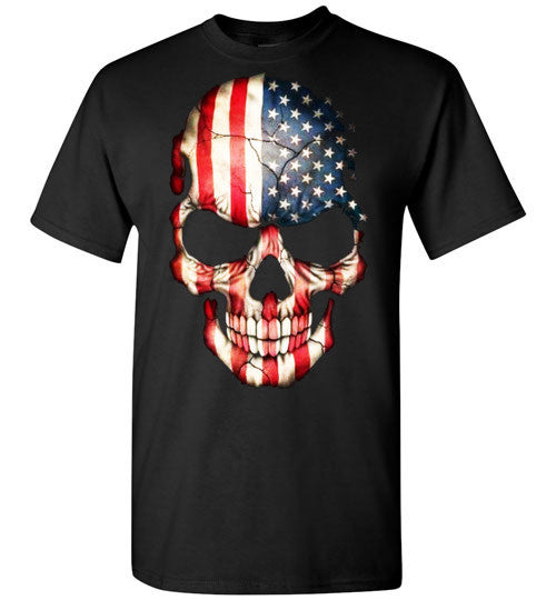 American Skull Flag USA 4th Of July independence day v1, Gildan Short-Sleeve T-Shirt